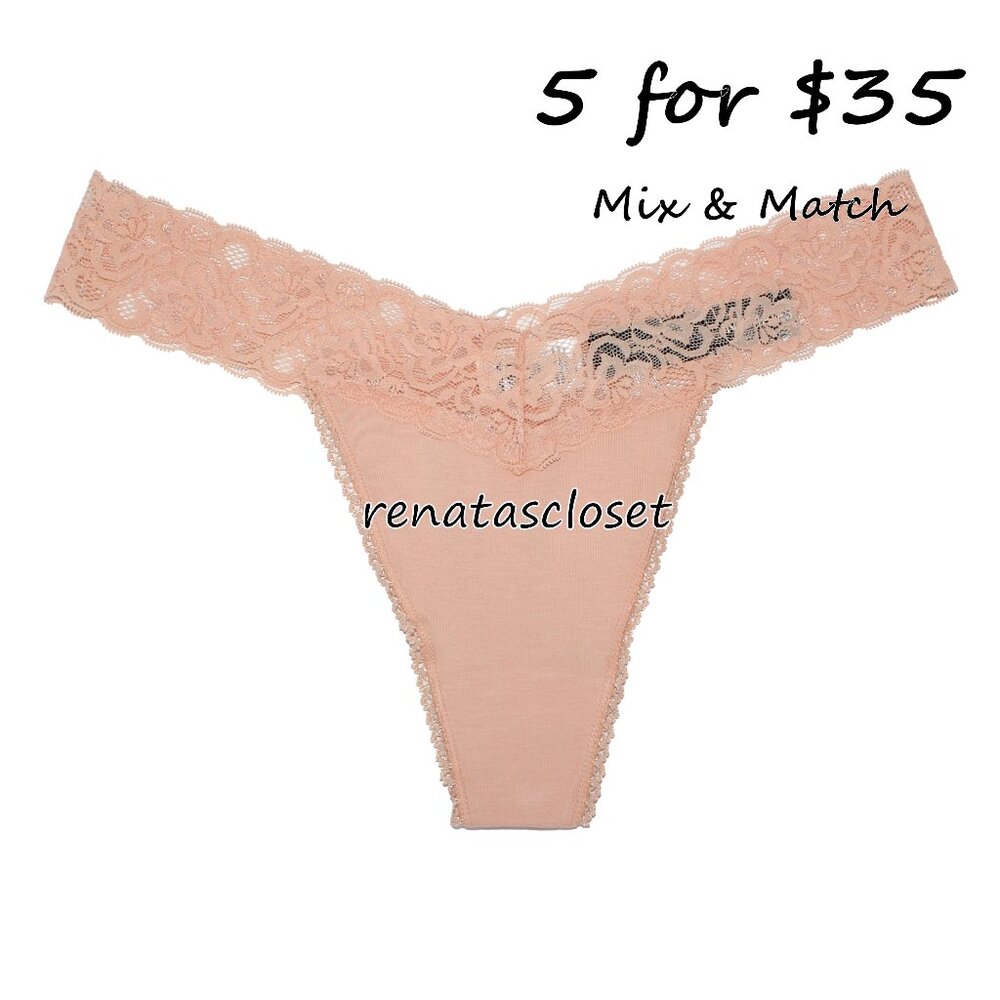 International Intimates Women's Perfect Lace Thong Panty NWT